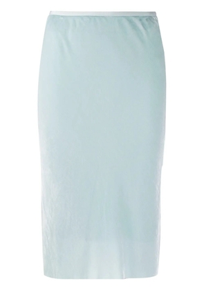 Helmut Lang textured high-waisted pencil skirt - Blue