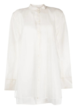 Róhe button-up band-collar blouse - Neutrals