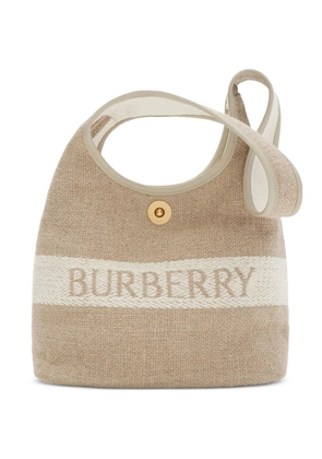 Burberry small logo-embellished canvas shoulder bag - Neutrals