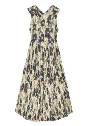 GANNI floral-print dress - Neutrals
