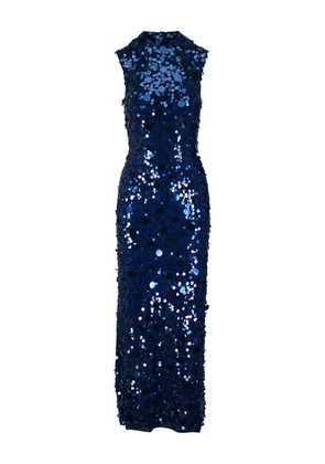 Carolina Herrera sequin-embellished sleeveless midi dress - Blue
