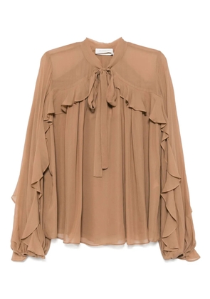 ZIMMERMANN Illuminate flutter blouse - Brown