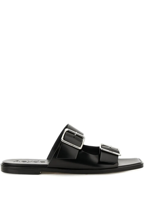Aeyde Tonya double-buckle leather sandals - Black