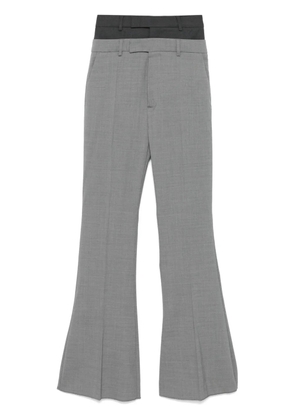 Sportmax layered-effect flared trousers - Grey