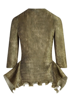 FENDI ruffled buttoned sweater - Green