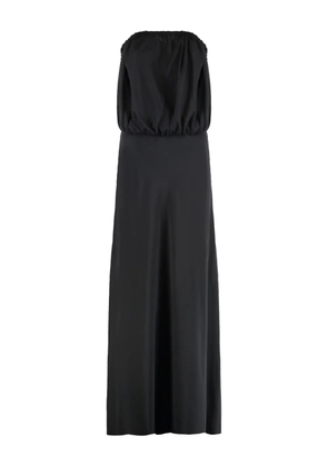 Marinella Piccinno Silvia gathered long dress - Black