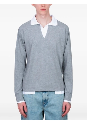 Gimaguas Luis long-sleeve V-neck polo shirt - Grey