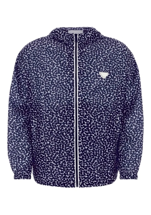 Prada printed hooded windbreaker - Blue