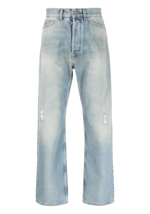 Palm Angels distressed straight-leg jeans - Blue