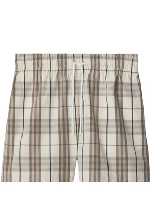 Burberry Check cotton shorts - Neutrals