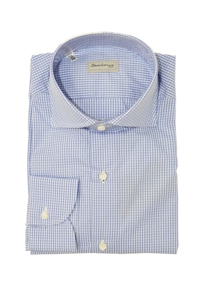 SARTORIO NAPOLI gingham-pattern cotton shirt - Blue