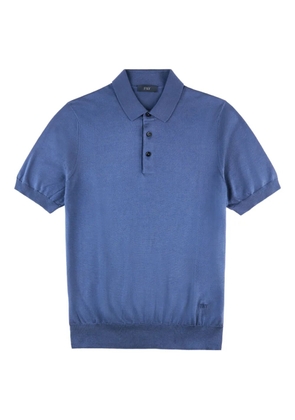 Fay short-sleeve knitted polo shirt - Blue