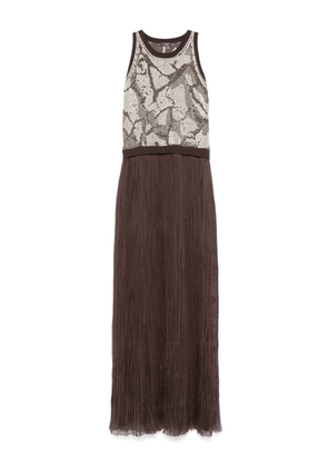 Peserico pleated maxi dress - Brown