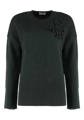 P.A.R.O.S.H. flower-embellished ribbed sweater - Green