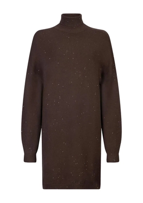 LIU JO roll-neck embellished dress - Brown