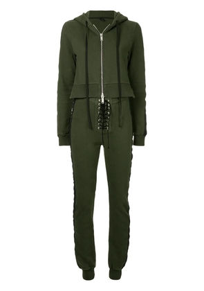 UNRAVEL PROJECT Terry B hoodie jumpsuit - Green
