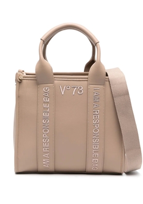 V°73 logo-embroidered tote bag - Neutrals