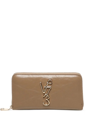 V°73 logo-plaque zip-around wallet - Neutrals