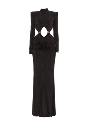NISSA rhinestone-embellished cut-out maxi dress - Black