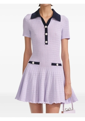 Self-Portrait knitted dress - Purple