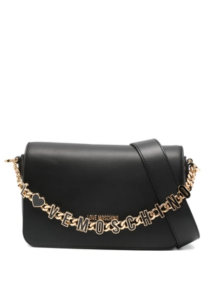 Love Moschino logo-lettering crossbody bag - Black