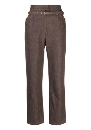 Veronique Leroy belted-waist tailored trousers - Brown