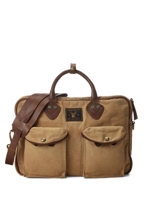 Ralph Lauren RRL leather-trim canvas briefcase - Neutrals