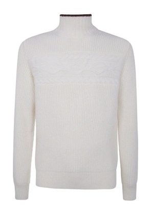 Zegna cable-knit high-neck sweater - White