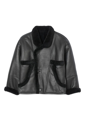 SANDRO black leather coat