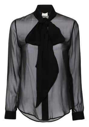 Saint Laurent pussy-bow shirt - Black