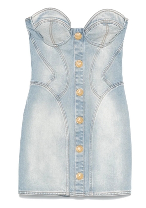Balmain denim mini dress - Blue