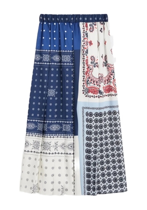 Weekend Max Mara Luna printed pleated midi skirt - Blue