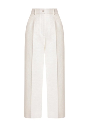 Dolce & Gabbana cotton-linen blend trousers - White