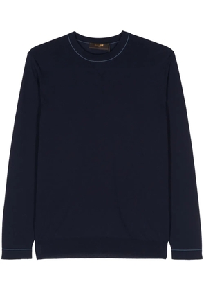 Moorer Tristand fine-knit cotton jumper - Blue