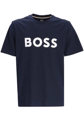 BOSS logo-print cotton T-shirt - Blue