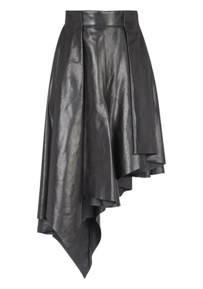 Balmain asymmetric leather skirt - Black