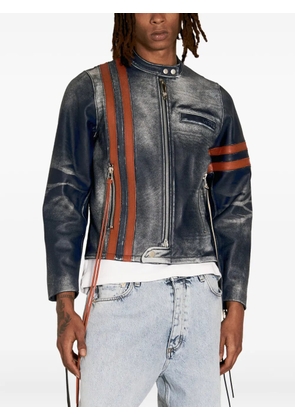 EYTYS stripe-detail leather jacket - Blue