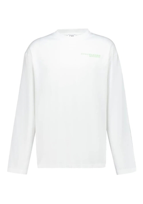 Casablanca orchid-print long-sleeved T-shirt - White