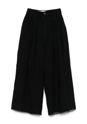Uma Wang pleated frayed trousers - Black