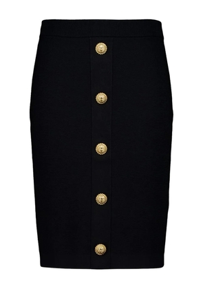 Balmain button zip midi skirt - Black