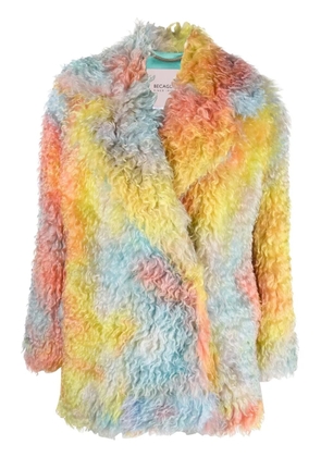 BECAGLI tie-dye faux-shearling coat - Yellow