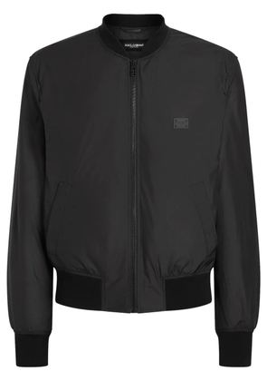 Dolce & Gabbana logo-plaque bomber jacket - Black