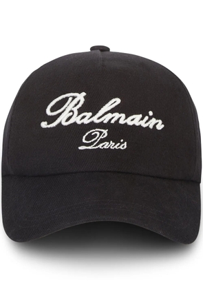 Balmain Signature-embroidered baseball cap - Black