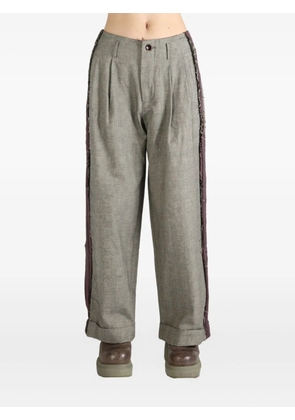 COMMUNS frayed-trim trousers - Grey
