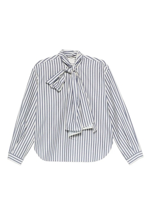 Forte Forte striped bow-neck shirt - Blue