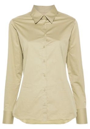 Closed poplin cotton shirt - Green