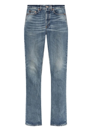 Saint Laurent logo-patch straight jeans - Blue