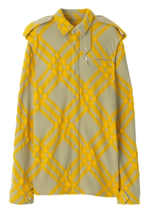 Burberry check-pattern wool-blend shirt - Grey