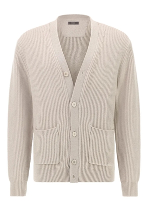 Boggi Milano ribbed button cardigan - Neutrals