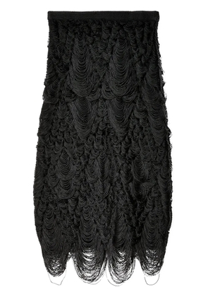 Ferragamo weaved fringed skirt - Black
